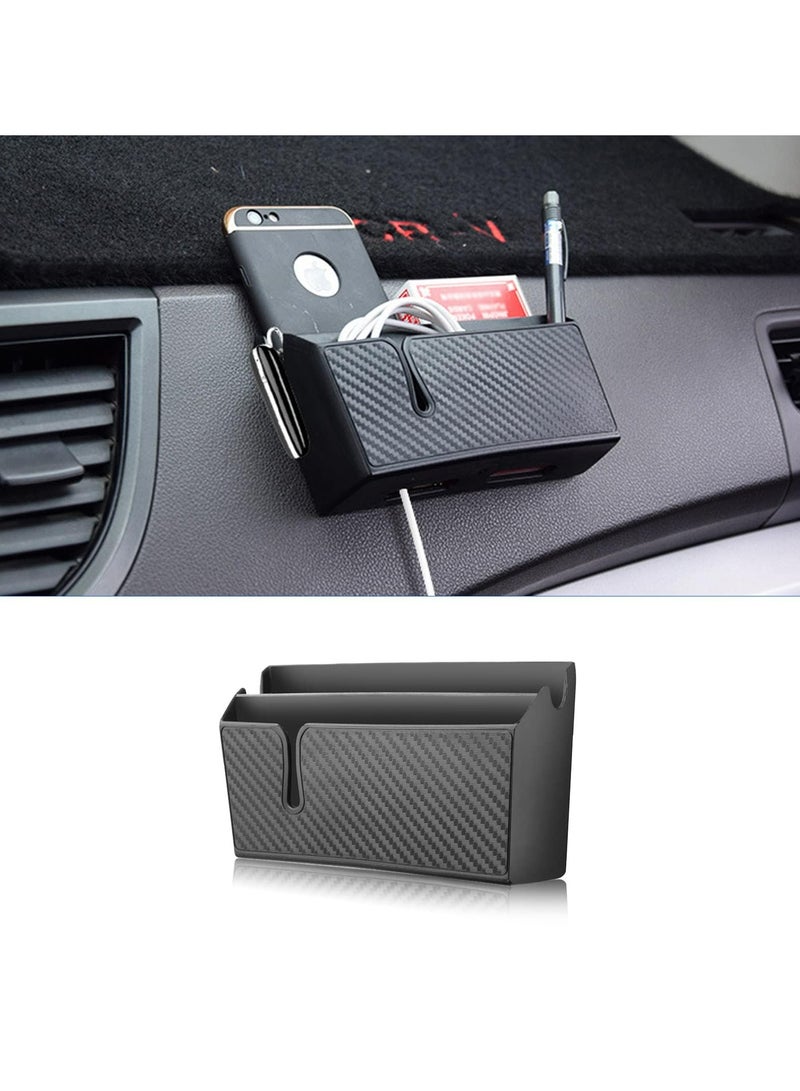 CMGTYYD Car Seat Gap Storage Box, Multifunctional Center Console Organizer with Mobile Phone Holder and Glasses Storage (Black) - Image 1