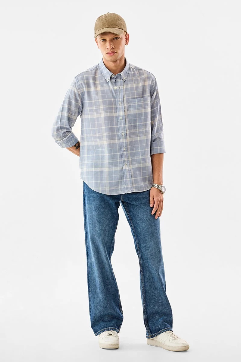 SNITCH Checks Linen Blend Regular Fit Shirt