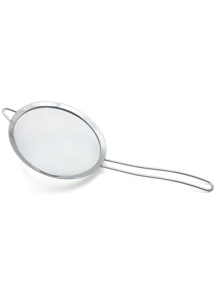 بيرام مصفاة بيرام، بتصميم حلزوني مع مقبض، مصنوعة من الفولاذ المقاوم للصدأ 304، منخل للغربلة، أداة طهي، أداة مطبخ للاستعمال اليومي، مصفاة للعصائر وفاصل اللب (18 سم) - Image 1