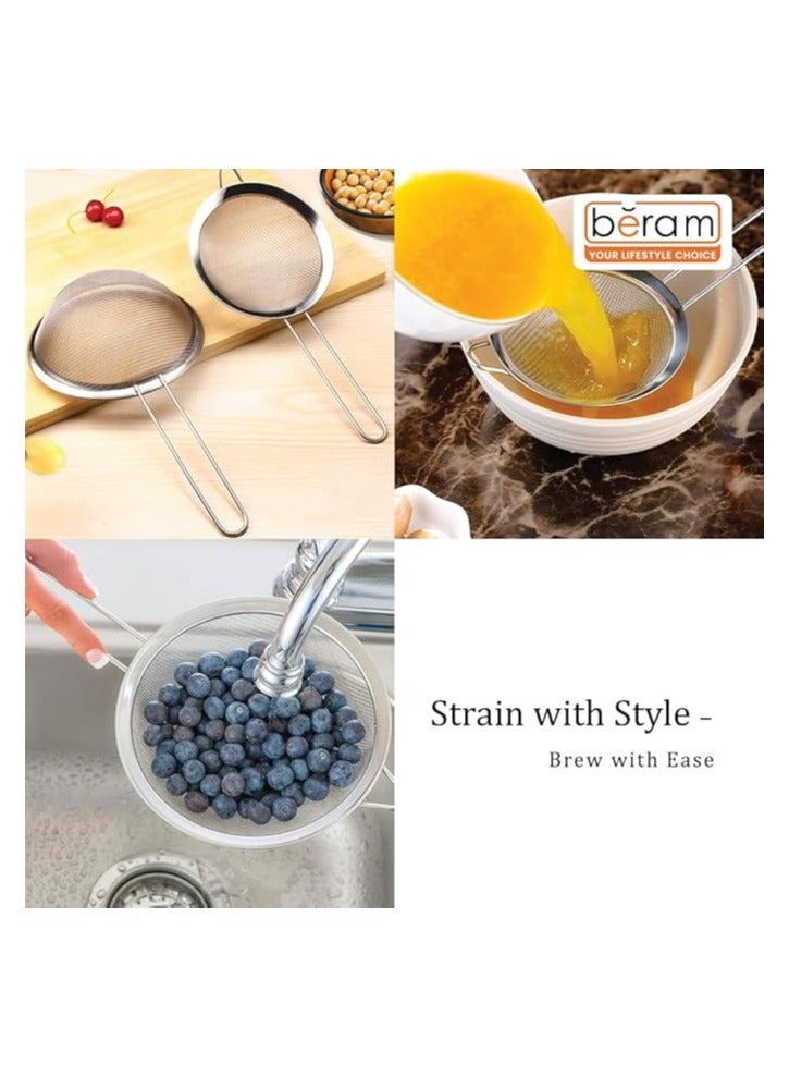 بيرام مصفاة بيرام، بتصميم حلزوني مع مقبض، مصنوعة من الفولاذ المقاوم للصدأ 304، منخل للغربلة، أداة طهي، أداة مطبخ للاستعمال اليومي، مصفاة للعصائر وفاصل اللب (18 سم) - Image 3