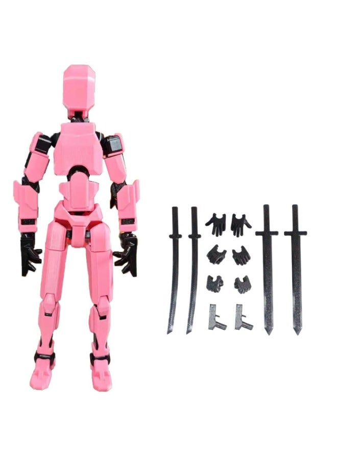 Multi-joint Movable Figure Hand Board Lucky 13 Doll Full Body Activity Robot Decompression To Play Artifact-Color:Second Generation Pink Bag 60g  - Image 1