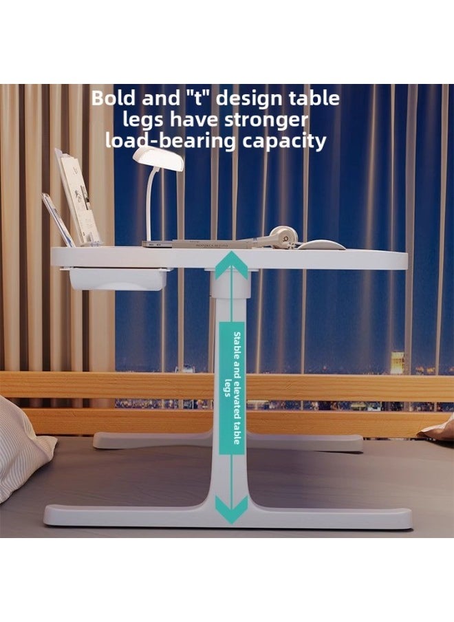Bed Small Table Study Table Foldable Student Dormitory Top Bed Computer Desk Children Writing-Color:▊▉¤[large Size Snow White] Length 60*width 40*height 28cm㏇  - Image 5