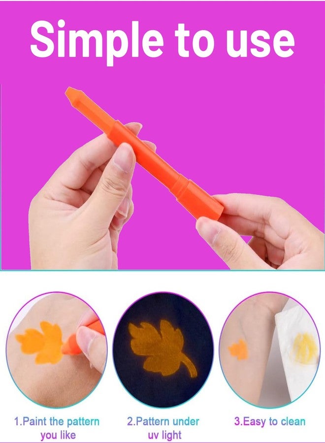 Buildcon Glow in The Dark Paint, Fluorescent Face Paint Set Neon Makeup for UV Parties, Safe and Easy to Use, Halloween Cosplay 6 Colors - Image 3