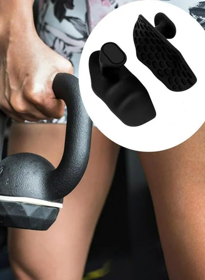 GROPOTIT 1 Pair Gym Hand Grip for Gym, Palm Protection, Black Silicone Hand Gripper Design for Strength Training Dumbbells, Fitness, and Daily Use, Suitable for Home, Office Workout Gloves (Black) - Image 4