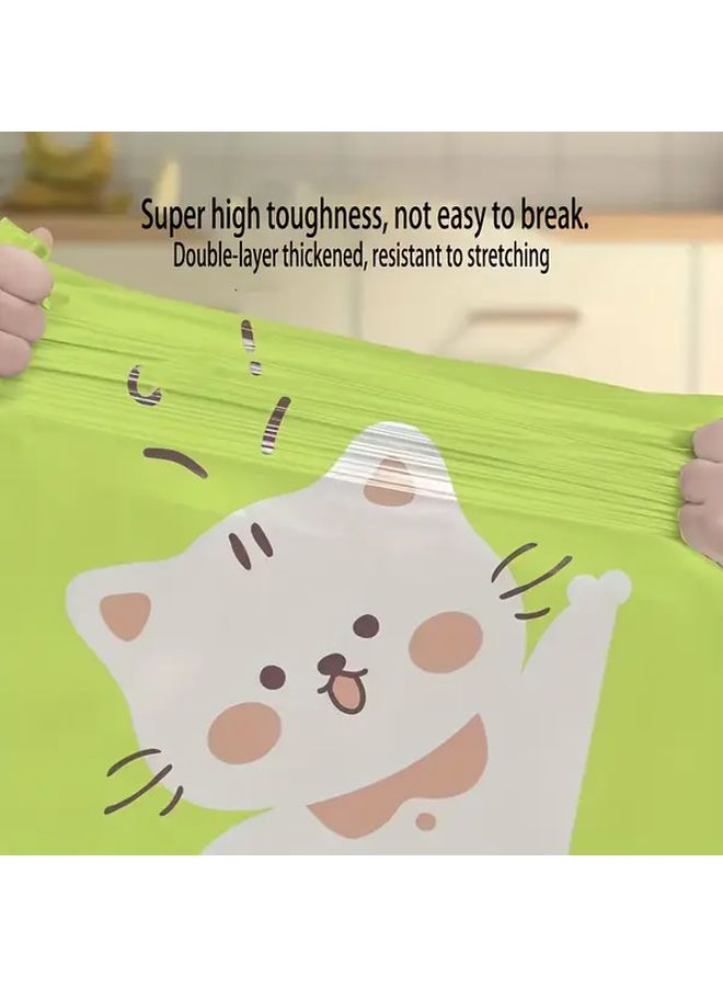 Household Thick Drawstring Garbage Bag 60pcs Cat Print For Kitchen Cleaning - Image 2
