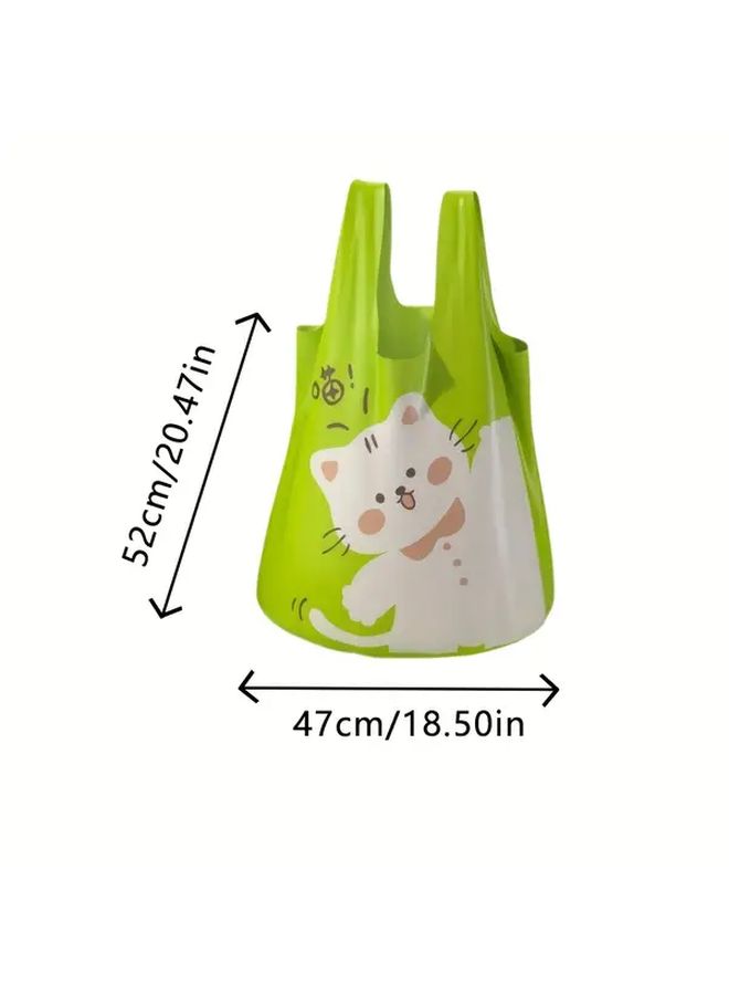 Household Thick Drawstring Garbage Bag 60pcs Cat Print For Kitchen Cleaning - Image 3