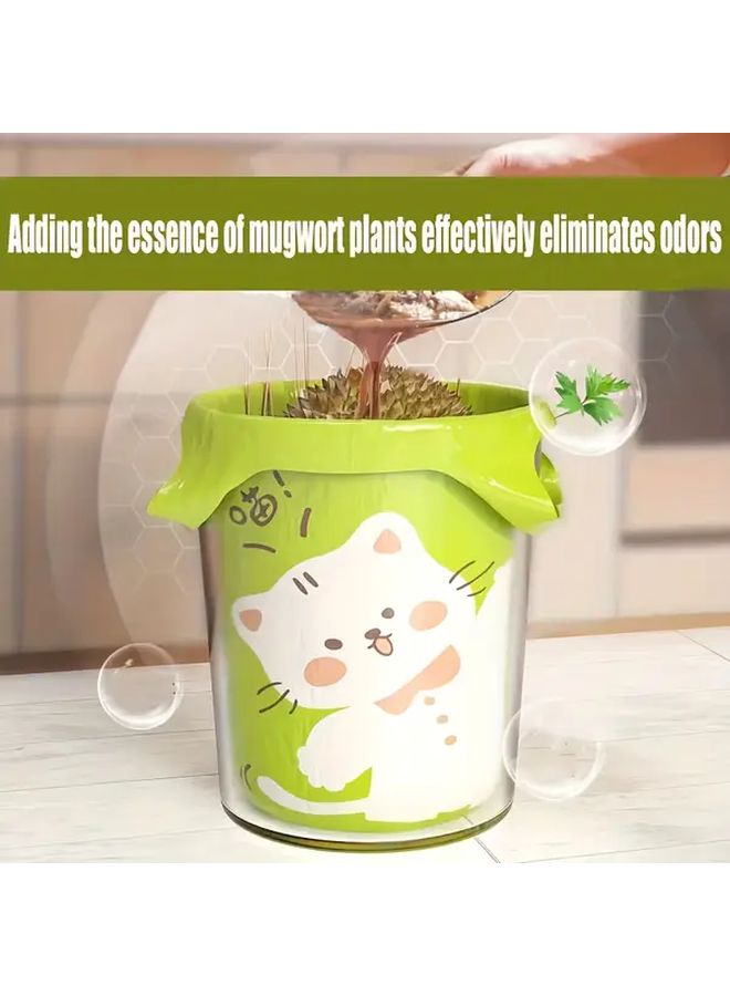 Household Thick Drawstring Garbage Bag 60pcs Cat Print For Kitchen Cleaning - Image 5