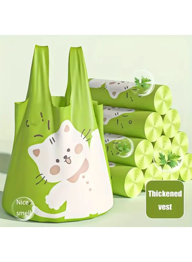Household Thick Drawstring Garbage Bag 60pcs Cat Print For Kitchen Cleaning - Image 1