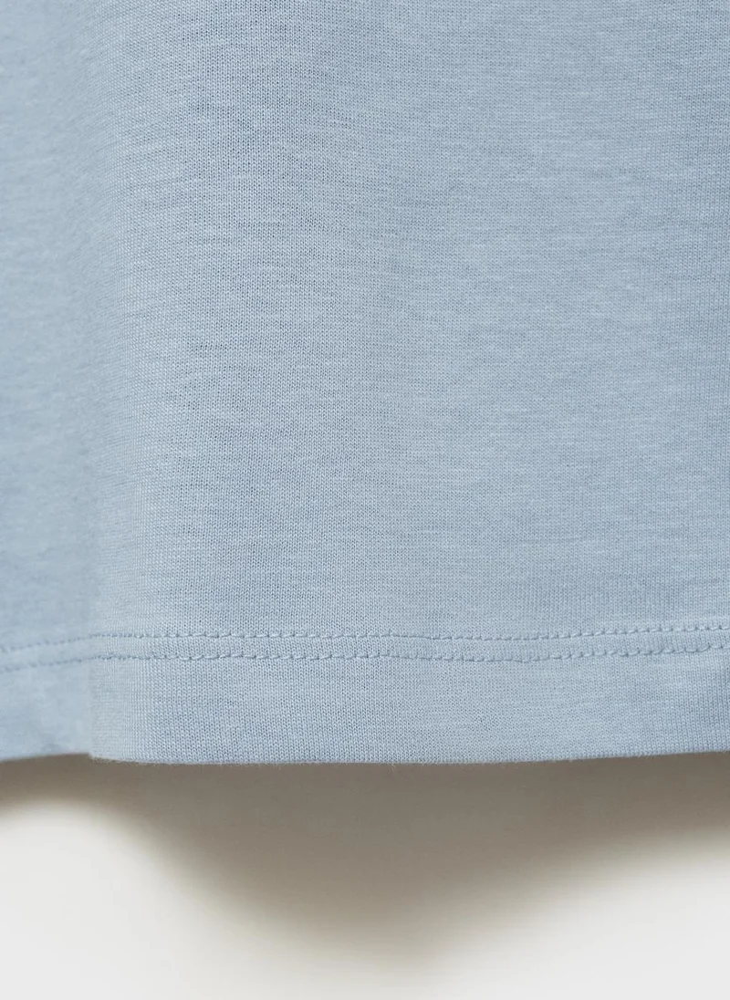 مانجو Casual  Short-Sleeved V-Neck T-Shirt