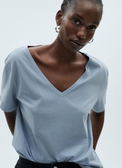 MANGO Casual  Short-Sleeved V-Neck T-Shirt  - Image 2