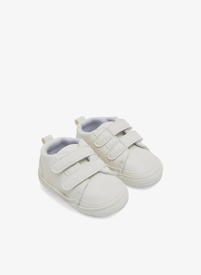 REDTAG Baby White Velcro Pram Sneakers