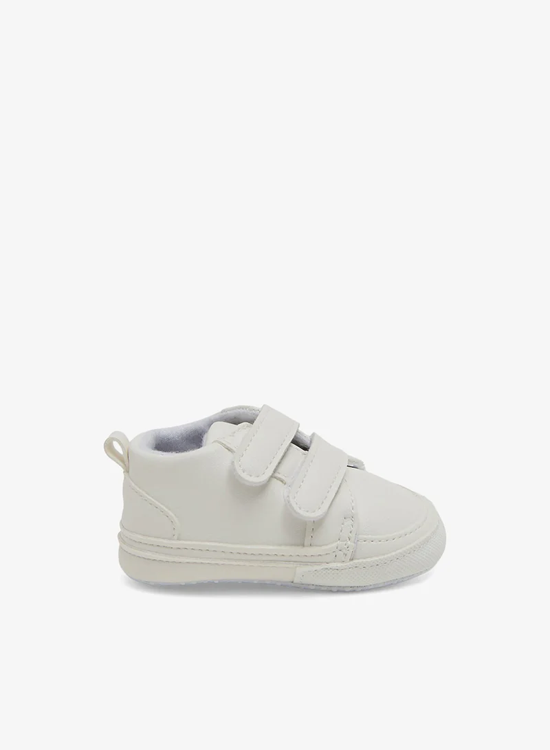 REDTAG Baby White Velcro Pram Sneakers