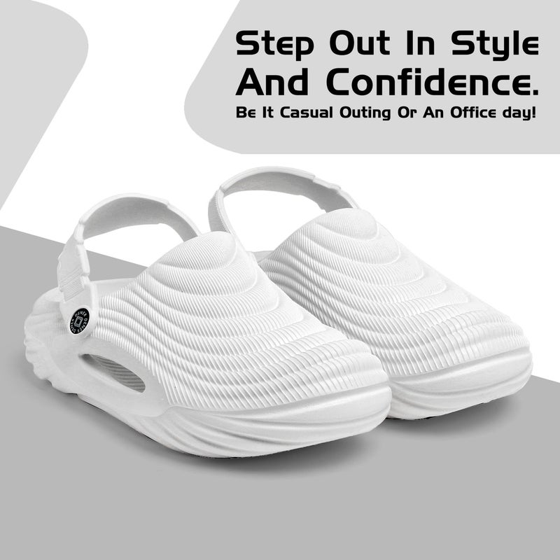 Face White Slip-On Sandals for Men - Image 2