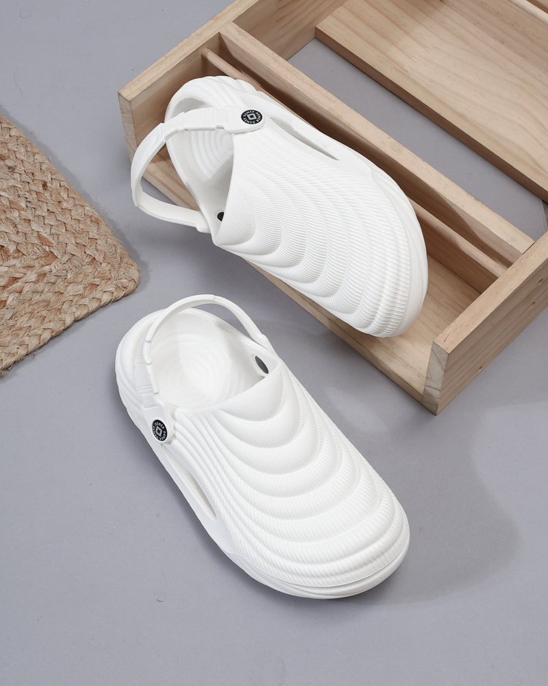 Face White Slip-On Sandals for Men - Image 1