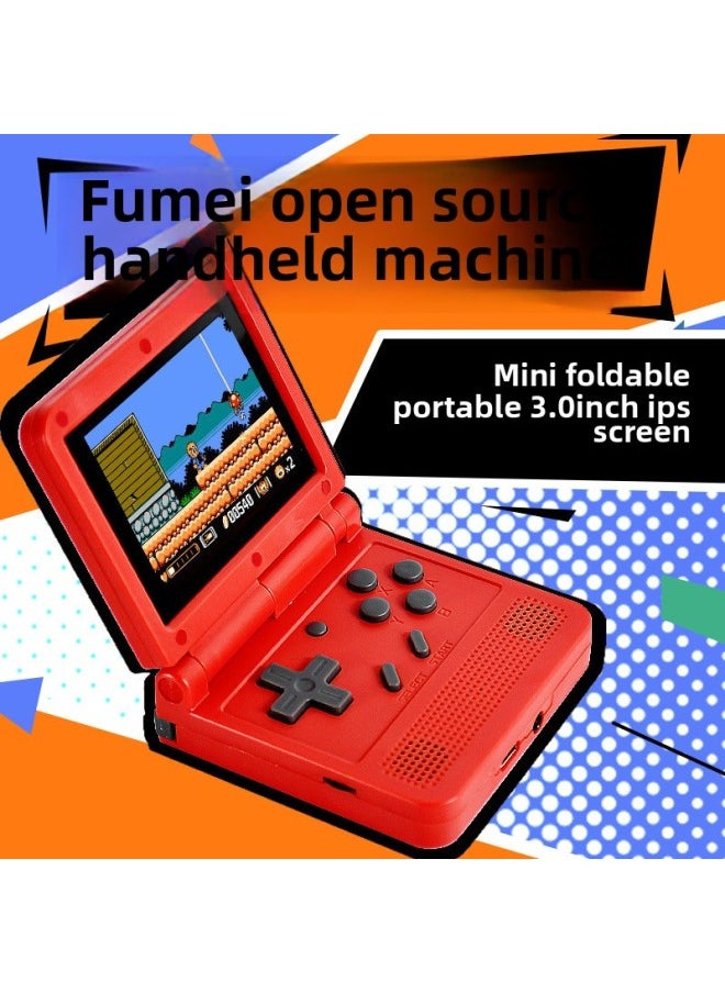Generic - V90 Game Machine Mini Handheld Flip PS Open Source Handheld 64-bit Classic Retro Nostalgic GBA Arcade-Product Color:V90-16gb Standard Configuration-Model:Red (english Version) - Image 1