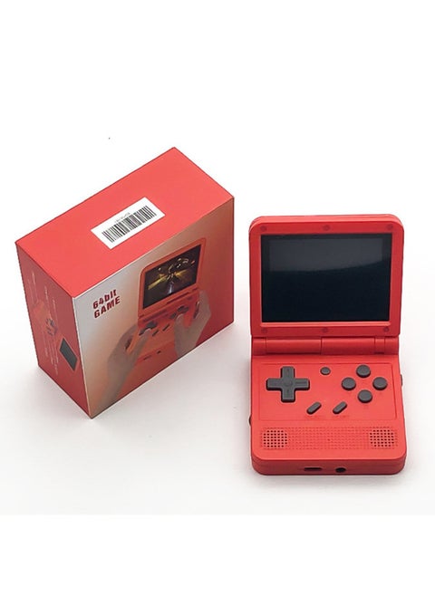 V90 Game Machine Mini Handheld Flip PS Open Source Handheld 64-bit Classic Retro Nostalgic GBA Arcade-Product Color:V90-16gb Standard Configuration-Model:Red (english Version)
