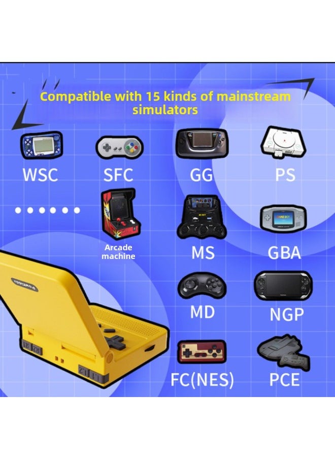 Generic - V90 Game Machine Mini Handheld Flip PS Open Source Handheld 64-bit Classic Retro Nostalgic GBA Arcade-Product Color:V90-16gb Standard Configuration-Model:Red (english Version) - Image 1