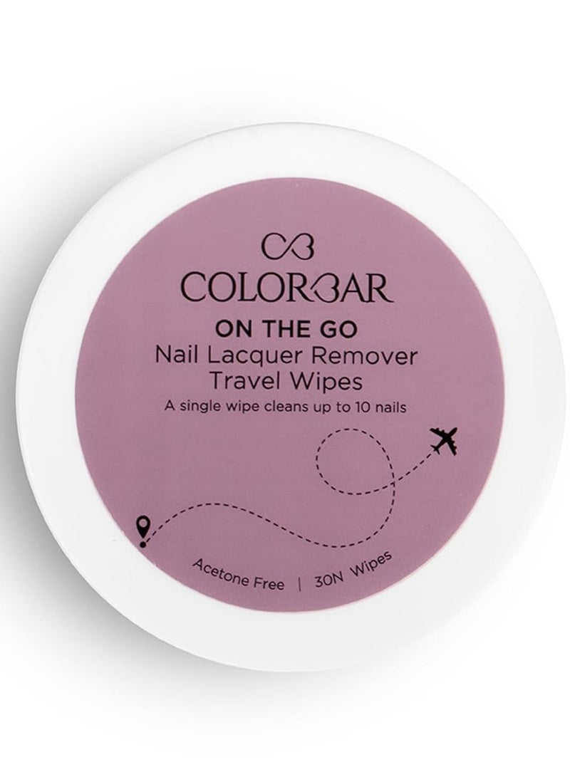 Colorbar On the Go Nail Lacquer Remover Wipes, Rainbow Bouquet, 30 Pieces | Handbag-friendly | Enriched with Olive Oil | Biodegradable. - Image 1