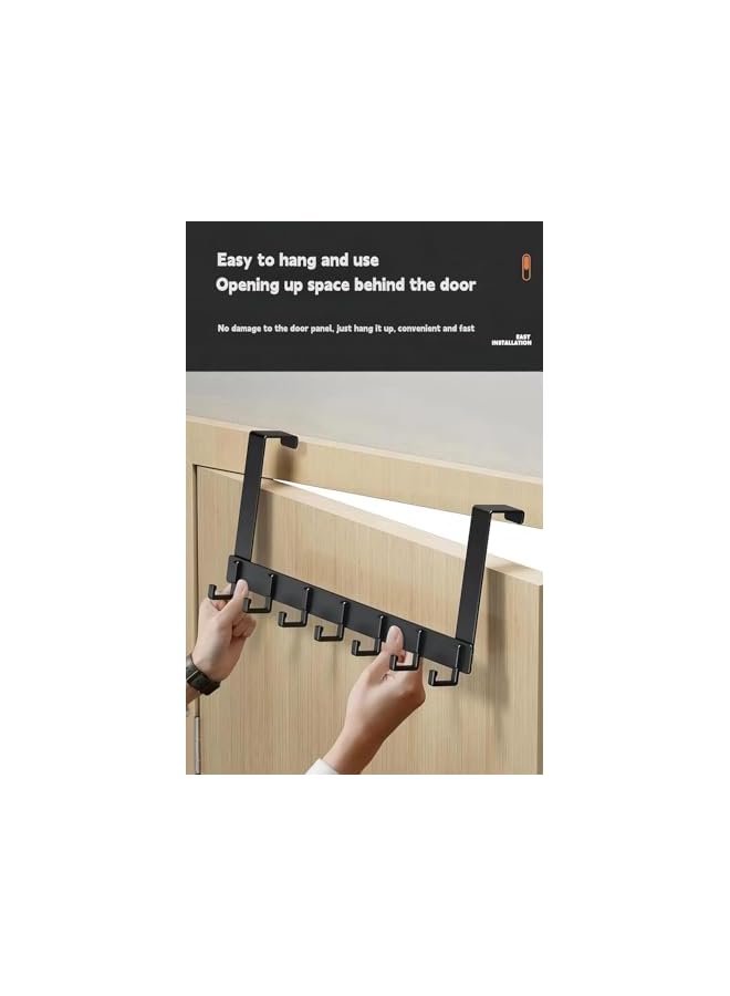 The Bros Over The Door Hook Hanger - 6L Tri Hooks, Heavy Duty Over The Door Towel Rack Coat Rack for Clothes Hat Towel, white - Image 4