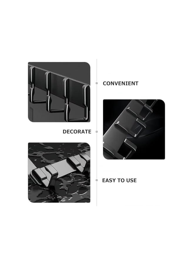 The Bros Over The Door Hook Hanger - 6L Tri Hooks, Heavy Duty Over The Door Towel Rack Coat Rack for Clothes Hat Towel, white - Image 5