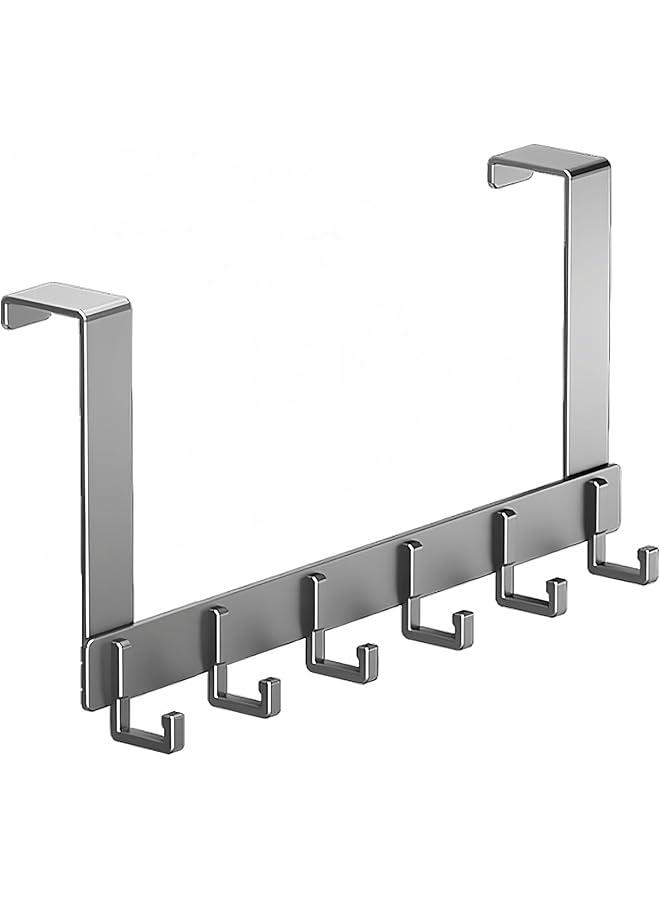 The Bros Over The Door Hook Hanger - 6L Tri Hooks, Heavy Duty Over The Door Towel Rack Coat Rack for Clothes Hat Towel, white - Image 1