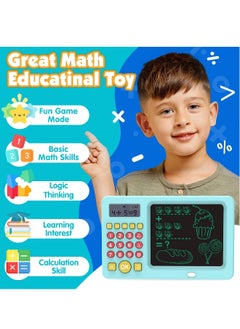 Generic SYOSI LCD Writing Tablet Toy for Kids Math Games 6 7 8, Electronic Toys Learning Math, Birthday Gifts Boys Girls Blue  - Image 4