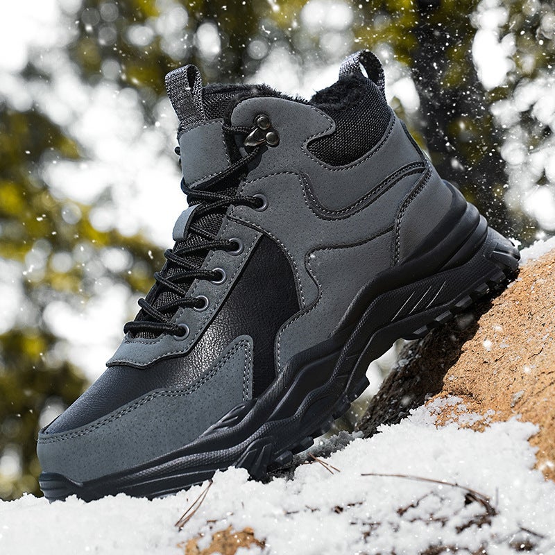 Jinjiang Men'S Shoes 2024 Snow Cotton Boots Men'S Winter Plus Size Fleece-Lined Thickened Outdoor Sports Large Cotton Shoes - Image 1