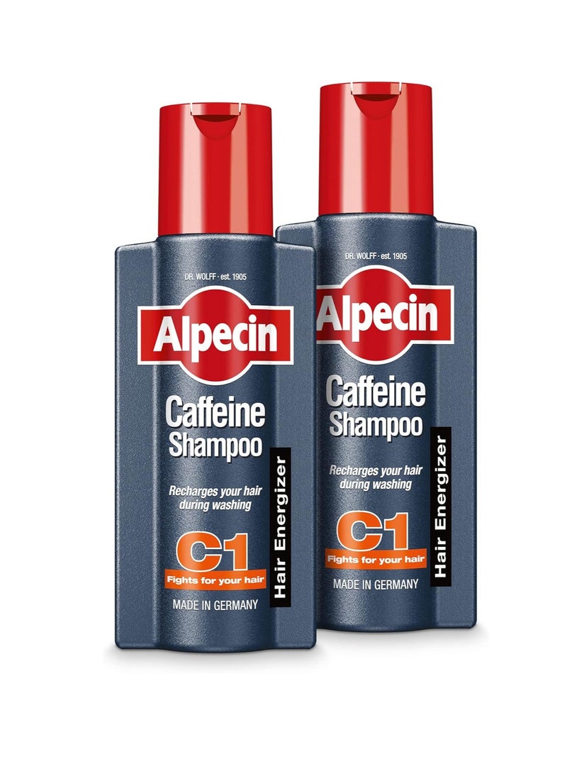 ألبيسين شامبو ألبيسين كافيين C1 لعلاج تساقط الشعر لدى الرجال، مجموعة من عبوتين، 250 مل - Image 1