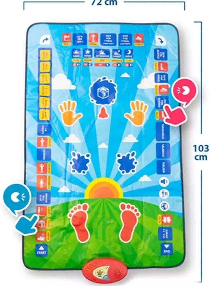 Whynot Interactive Smart Prayer Mat for Kids - Teaches Salah in 7 Languages | Touch-Sensitive, Foldable & Portable Design 🧕🕌 - 110×70cm  - Image 5