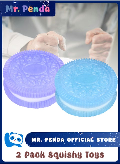 2PCS Squishy Biscuit Stress Relief Toy, Pinch Decompression Toy, Realistic Sandwich Design for Anxiety and Relaxation, Perfect Desk Accessory and Fun Fidget Toy for Adults, Ideal for Stress Relief