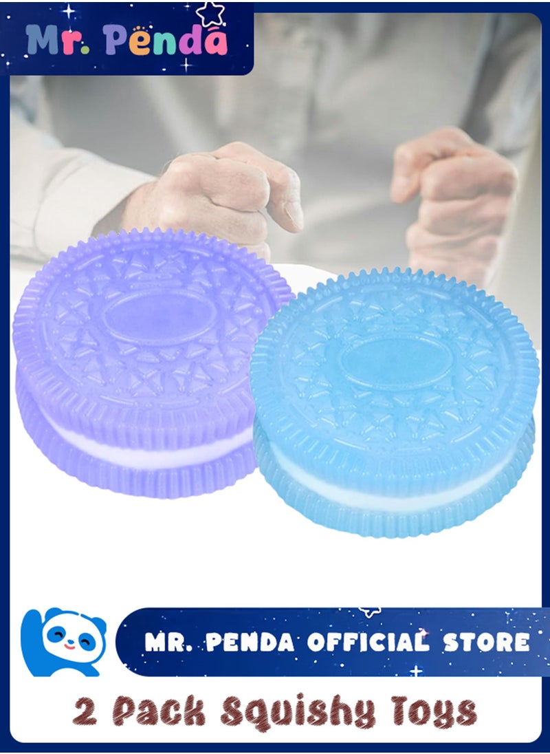 Mr. Penda 2PCS Squishy Biscuit Stress Relief Toy, Pinch Decompression Toy, Realistic Sandwich Design for Anxiety and Relaxation, Perfect Desk Accessory and Fun Fidget Toy for Adults, Ideal for Stress Relief  - Image 1