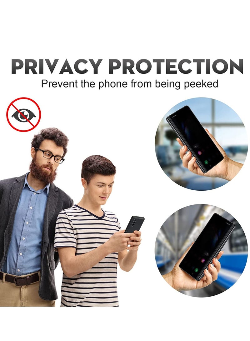 Muzz واقي شاشة الخصوصية لهاتف Samsung Galaxy Z Fold 3 5G، قطعة واحدة أمامية - Image 3