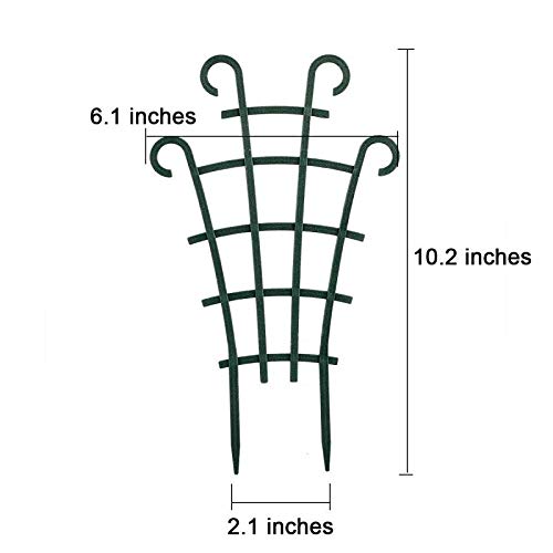 UWIOFF 12 Pack Trellis for Potted Plants, Garden Trellis for Climbing Plants Plastic Mini Climbing Plant Trellis Flower Pots Support Stackable Trellis for Climbing Plants Peas, Dark Green - Image 5