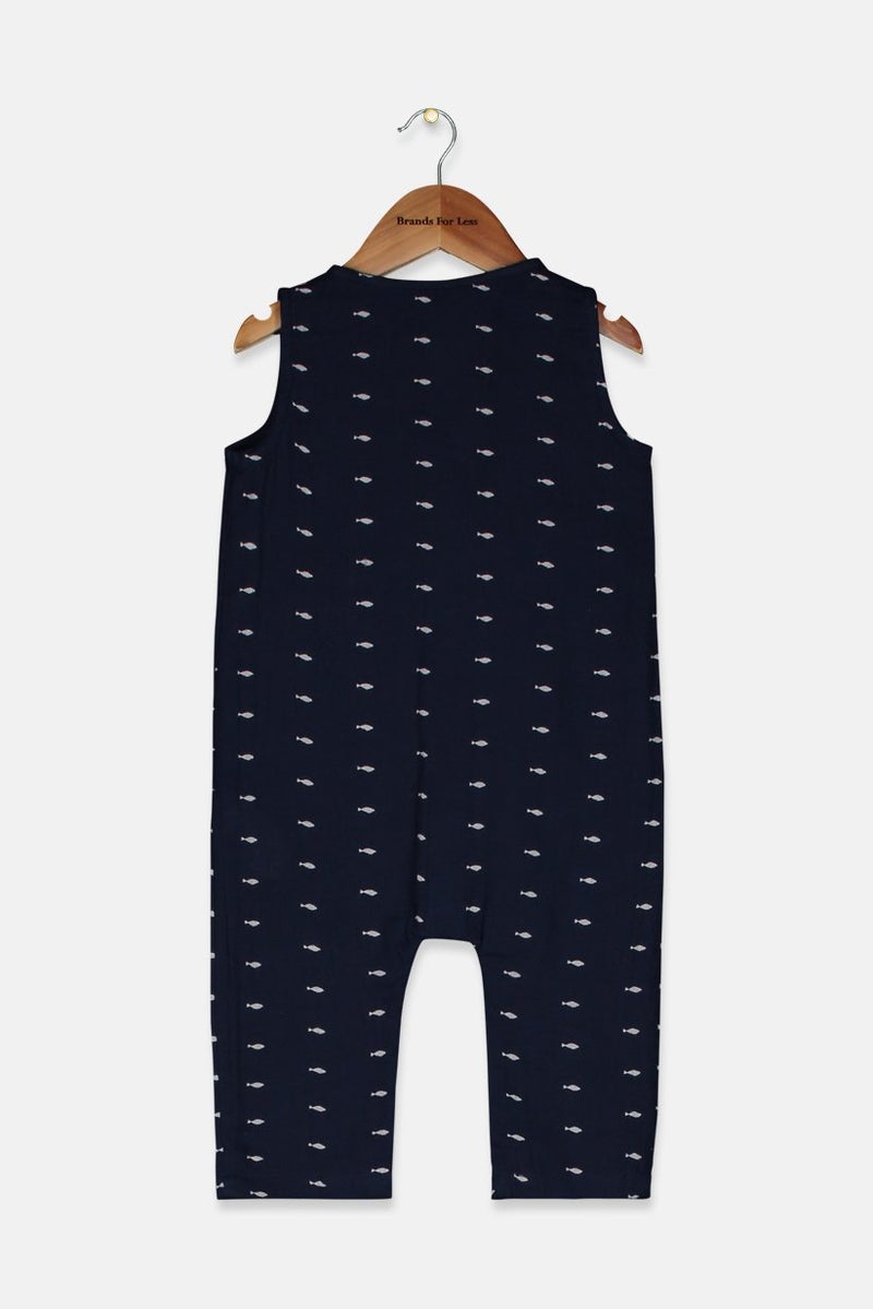 Tchibo Toddlers Boy Printed Romper, Navy - Image 2