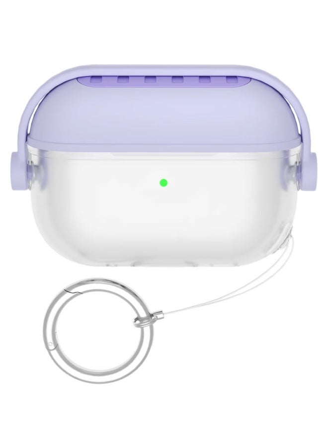 Chuangsi Mi Creative Silicone Protective Case For Airpods Pro 2, Transparent Anti-drop And Anti-scratch Cover For Apple Noise Cancelling Bluetooth Earphones Pro, Semi-transparent Purple - Image 3