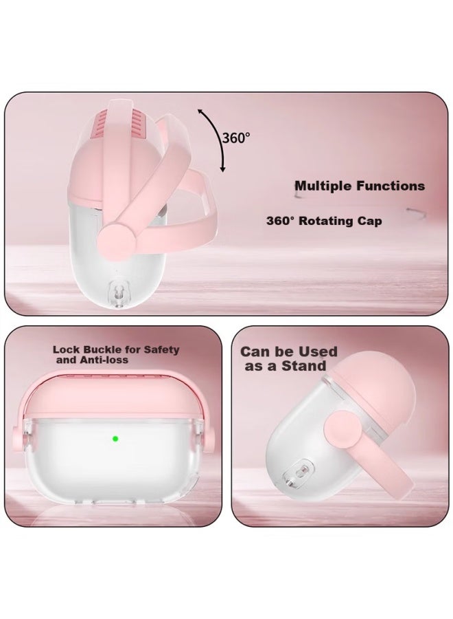 Chuangsi Mi Creative Silicone Protective Case For Airpods Pro 2, Transparent Anti-drop And Anti-scratch Cover For Apple Noise Cancelling Bluetooth Earphones Pro, Semi-transparent Purple - Image 1