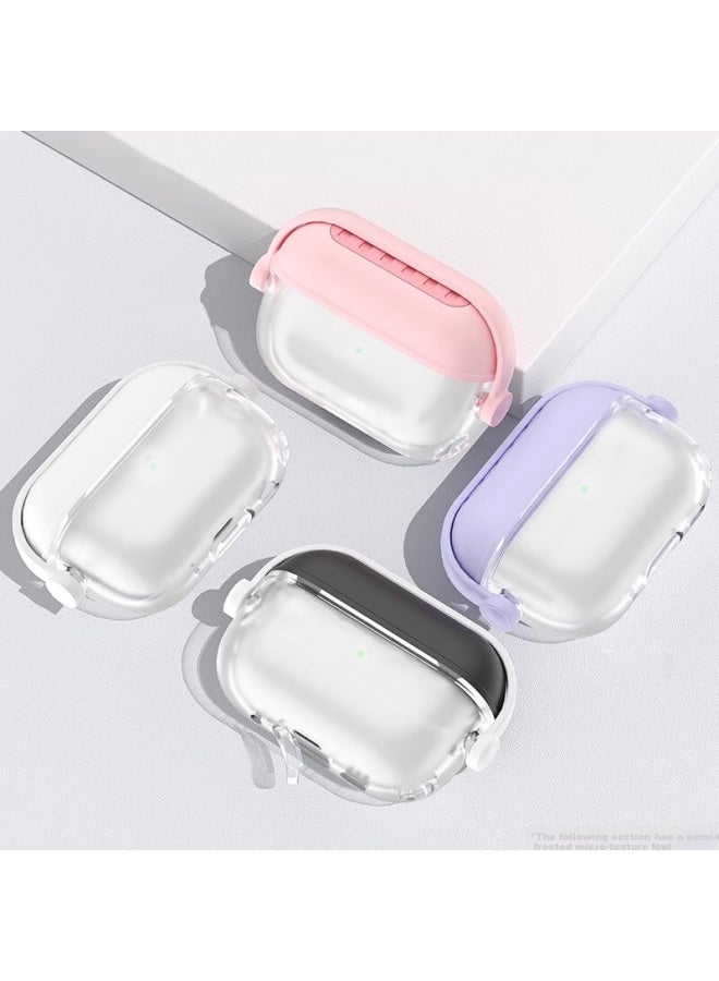 Chuangsi Mi Creative Silicone Protective Case For Airpods Pro 2, Transparent Anti-drop And Anti-scratch Cover For Apple Noise Cancelling Bluetooth Earphones Pro, Semi-transparent Purple - Image 2