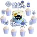 Cheereveal Bbq Baby Shower Decorations Boy  25 Pcs Babyq Baby Shower Cake Cupcake Toppers Its a Baby Q Party Decorations Cake Topper for Barbecue Picnic Theme Baby Shower Decorations Blue - Image 2