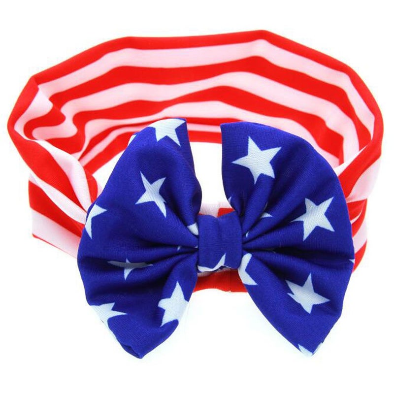 Patiky Baby Toddler Headband Stripe Stars Hair Band Accessories Headwear for 4th of July TS05 Bowknot