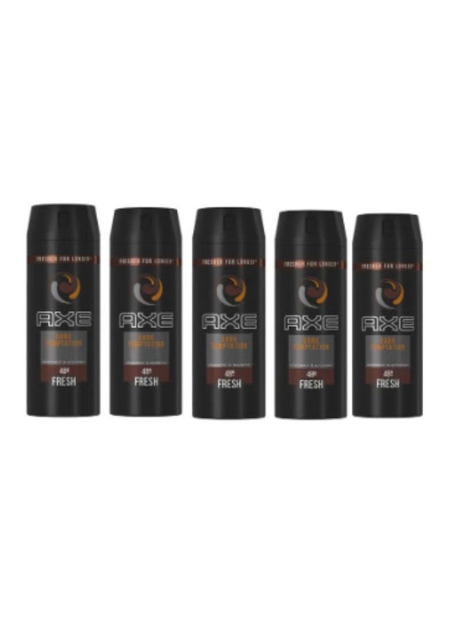 Axe Pack Of 5 Dark Temptation Deodorant Body Spray 150x5ml