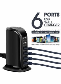 Y&D Desktop USB Charging Station, Universal 6 Ports Tower Portable Travel Charger Multi-Port Cardle Hub for iPhone/iPad Android and All Other Enabled Devices  - Image 2