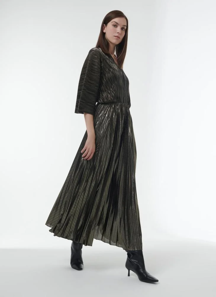 Leem Marked Waist Plisse Dress