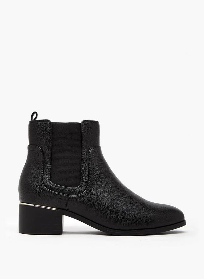 Flora Bella By Shoexpress Flora Bella Solid Chelsea Ankle Boots With Block Heels