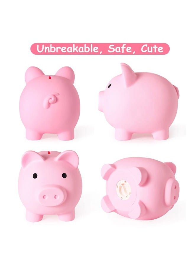PJDRLLC Large Piggy Bank, Unbreakable Plastic Money Bank, Coin Bank for Girls and Boys, Large Size Piggy Banks, Practical Gifts for Birthday, Easter, Christmas (Pink) - Image 5