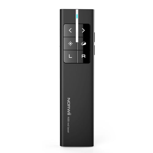 KNORVAY Norwii Wireless Presenter Remote for PowerPoint, Presentation Remote Control Clicker with Complete Air Mouse Function, Handheld Mouse Clicker for Mac, Computer, Laptop, Google Slides, N99 - Image 1