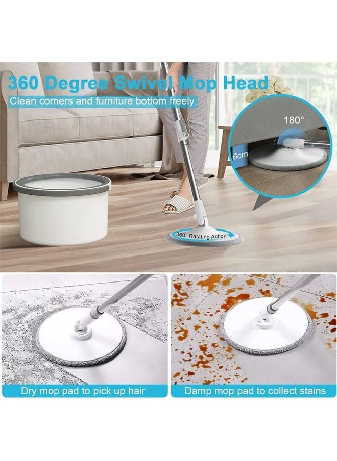 Yuniverse - Yuniverse Spin Mop Bucket Set 360° Flat Mop With Self-Separation Dirty And Clean Water System 2 Piece Microfiber Pad Extended Handle -MOP16319 - Image 1
