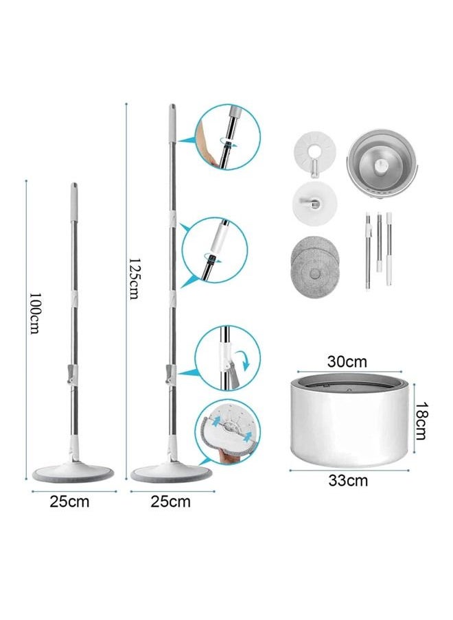 Yuniverse - Yuniverse Spin Mop Bucket Set 360° Flat Mop With Self-Separation Dirty And Clean Water System 2 Piece Microfiber Pad Extended Handle -MOP16319 - Image 1