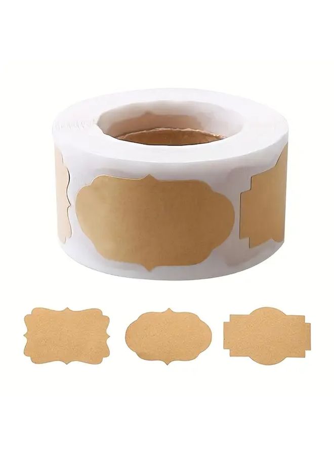 500 Self Adhesive Gift Labels Roll Elegant Gold White Stickers for Jars Bottles Crafts Food Jewelry Packaging - Image 1