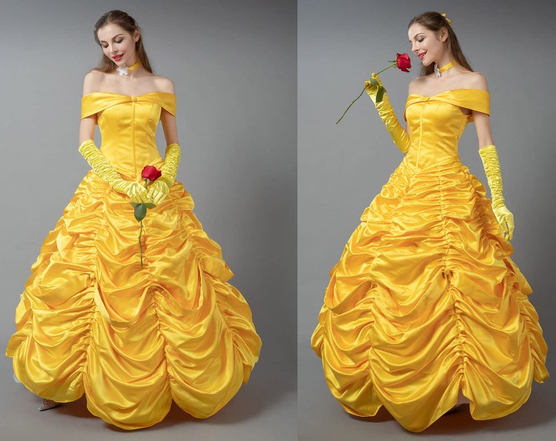 CosFantasy Women Princess Dresses Yellow Ball Gowns Dress Princess Cosplay Dress for Halloween Party Dancing Size M - Image 5
