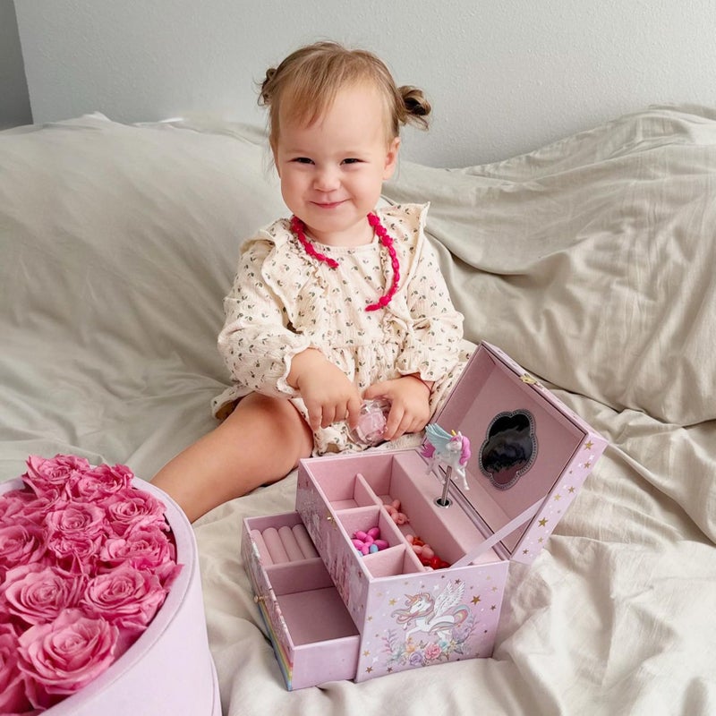 ProCase Children's Jewelry Box, Kids Jewelry Organizer with Unicorn for Little Girls, Jewelry Case Gift for Toddler Age 2 3 4 5 6 7 8 -Swan - Image 2